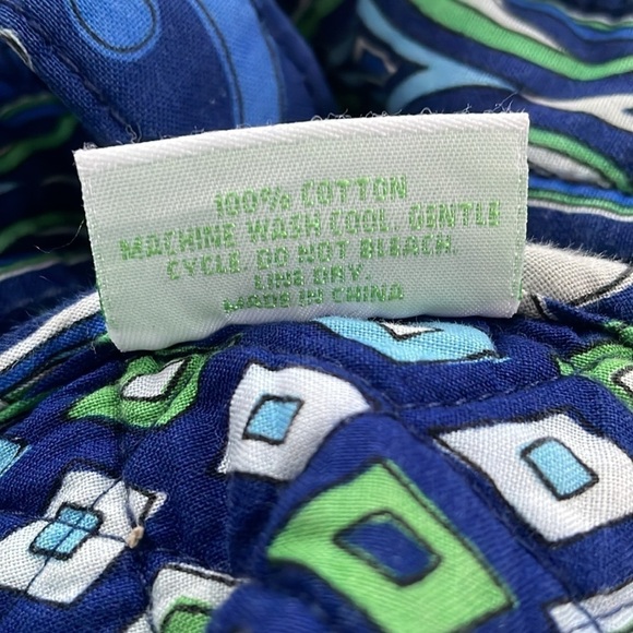 Vera Bradley Quilted Mediterranean Mosaic Blue Large Shoulder Tote - Picture 10 of 16